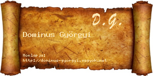 Dominus Györgyi névjegykártya